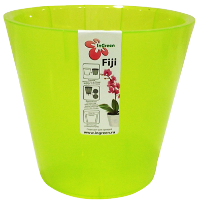 --Горшок для цветов Фиджи Орхид D 230 мм/5 л зеленый