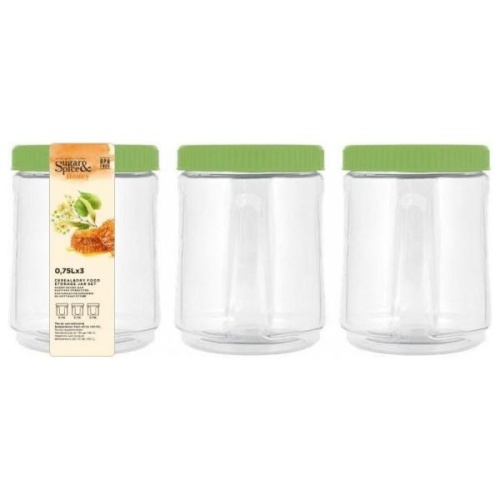 Набор банок для сыпучих продуктов Sugar&Spice Honey (3х0,75л) фисташка /4