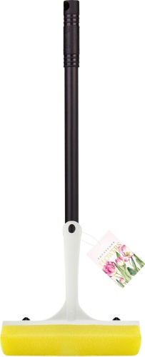 Щётка для мытья окон Spin&Clean, ручка 44см., Flowers, молочный крем /42					