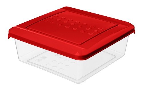 Контейнер для продуктов "Asti" 0,5л квадратный (красный) 