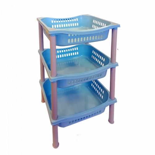 Этажерка хозяйственная для хранения 3 секции (4) голубой