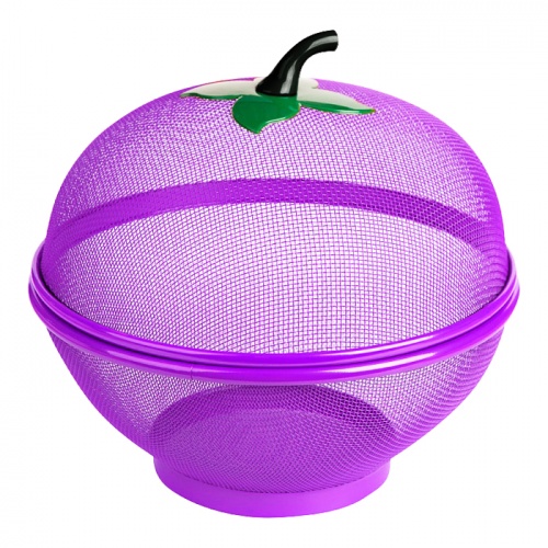 Корзинка для фруктов с крышкой "Умничка" D=25,5см. (фиолетовый)  (25/50)