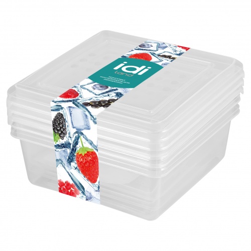 Комплект контейнеров для заморозки "Asti" 0,5л х 3шт квадратных (бесцветный)
