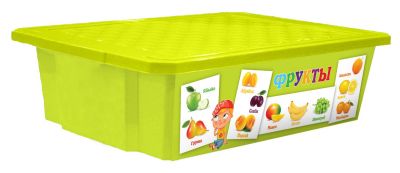 Детский ящик для хранения игрушек "X-BOX" "Обучайка" Овощи-фрукты 30л 